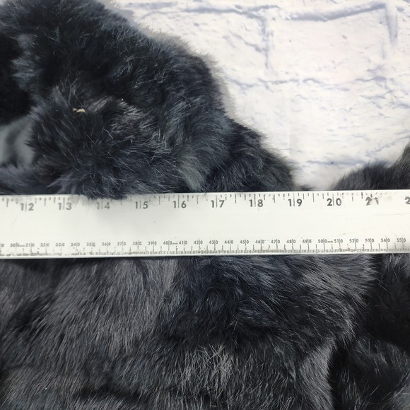 Custom WOMENS SIZE L 100% Dyed Rabbit Fur Black Jacket Lined VINTAGE 90s - Picture 12 of 16